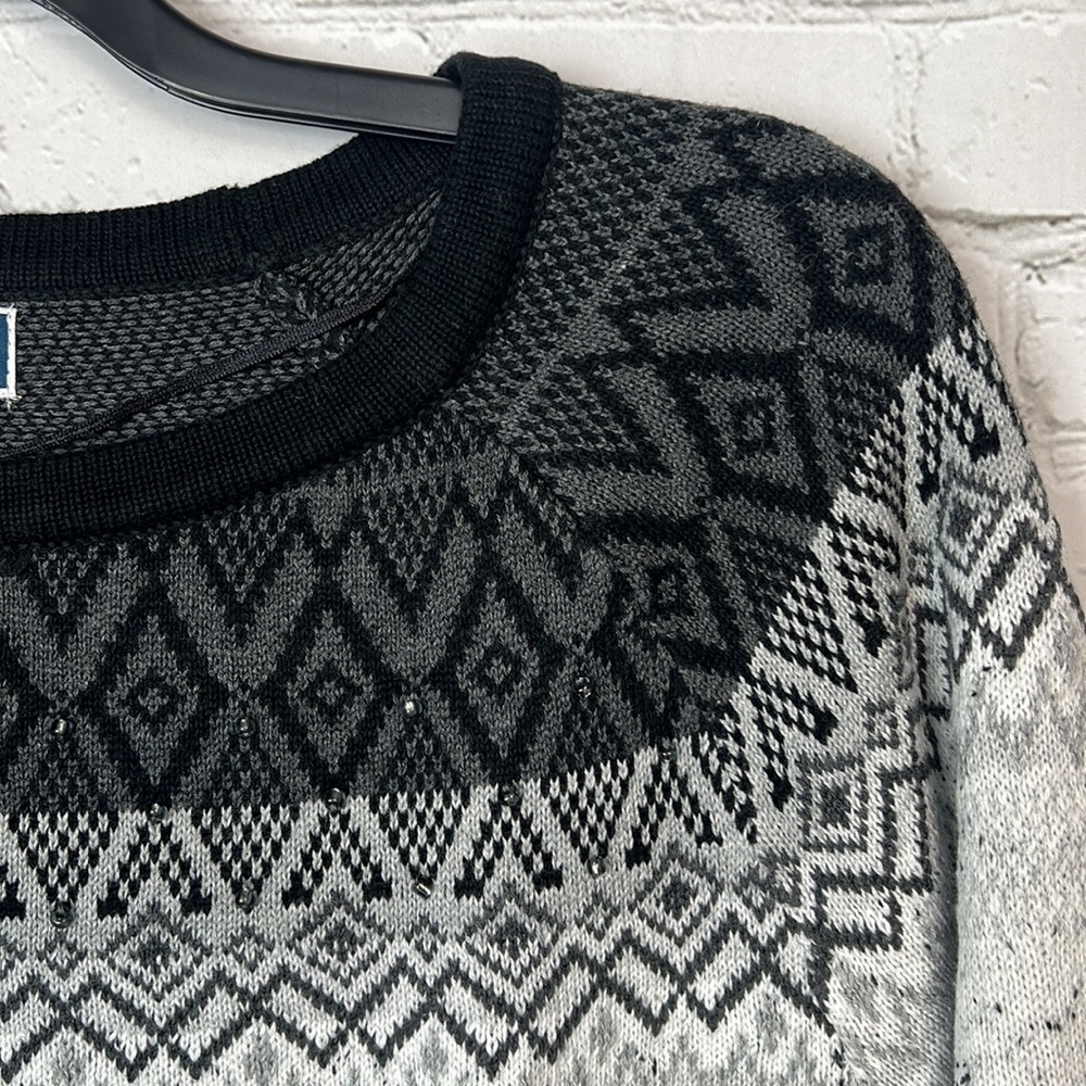 Black and Gray Winter Sweater Plus Size XXL - Picture 4 of 5